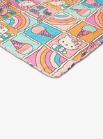 Hello Kitty Rainbow Pink Twin Quilted Blanket