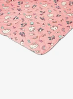 Hello Kitty Rainbow Pink Twin Quilted Blanket