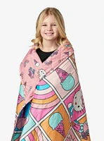 Hello Kitty Rainbow Pink Twin Quilted Blanket