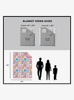 Hello Kitty Rainbow Pink Twin Quilted Blanket