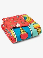 Hello Kitty Rainbow Red Full/Queen Quilted Blanket