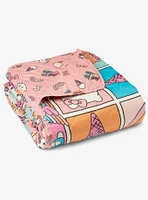 Hello Kitty Rainbow Pink Full/Queen Quilted Blanket