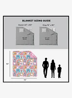 Hello Kitty Rainbow Pink Full/Queen Quilted Blanket