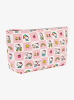 Hello Kitty Checkered Pastel Cosmetic Travel Bag