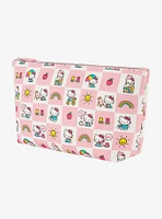 Hello Kitty Checkered Pastel Cosmetic Travel Bag