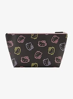 Hello Kitty Faces Neon Outline Cosmetic Travel Bag