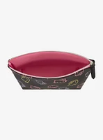 Hello Kitty Faces Neon Outline Cosmetic Travel Bag