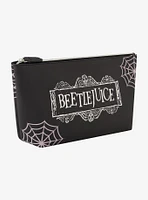 Beetlejuice Logo Spiderweb Cosmetic Travel Bag