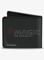 Magic: The Gathering Black Mana Skull Icon and Logo Bifold Wallet