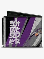 Teenage Mutant Ninja Turtles Shredder Action Pose and Text Bifold Wallet