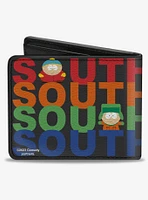 South Park Text Stripe and Characters Bifold Wallet