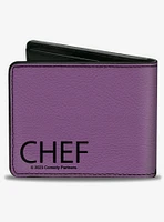 South Park Chef Pose and Text Purple Bifold Wallet