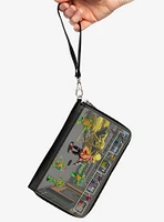 Teenage Mutant Ninja Turtles and Bebop Arcade Battle Scene Zip Around Wallet