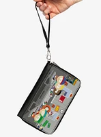 South Park Boys Group Cafeteria Table Scene Zip Around Wallet
