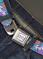 Furby Title Logo and Fur Prints Collage Seatbelt Buckle Belt