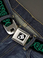 Ouija Board Letters and Elements Black Greens Seatbelt Buckle Belt
