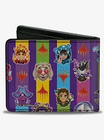 Magic: The Gathering Chibi Planeswalkers and Icons Stripe Bifold Wallet