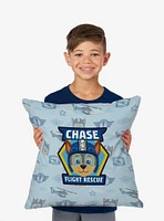Paw Patrol Chase Badge Pattern Throw Pillow