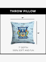 Paw Patrol Chase Badge Pattern Throw Pillow