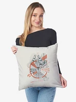 Star Wars Classic Millennium Falcon Blueprint Throw Pillow