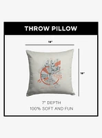 Star Wars Classic Millennium Falcon Blueprint Throw Pillow