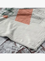 Star Wars Classic Millennium Falcon Blueprint Silk Touch Throw Blanket