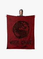 Mortal Kombat Logo Red Silk Touch Throw Blanket