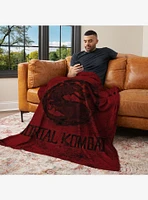 Mortal Kombat Logo Red Silk Touch Throw Blanket