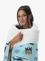 Paw Patrol Chase Rescue Pattern Silk Touch Sherpa Throw Blanket