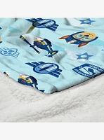 Paw Patrol Chase Rescue Pattern Silk Touch Sherpa Throw Blanket