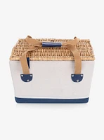Boardwalk Beige Canvas and Navy Blue Picnic Basket For 2
