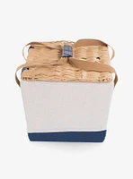 Boardwalk Beige Canvas and Navy Blue Picnic Basket For 2