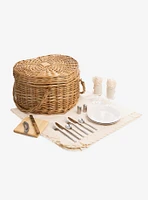 Antique White Heart Picnic Basket