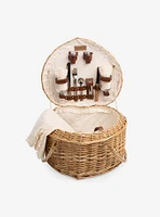 Antique White Heart Picnic Basket