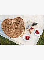 Antique White Heart Picnic Basket