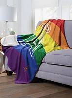 MLB Los Angeles Angels Pride Series Silk Touch Sherpa Throw Blanket