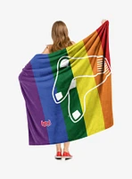 MLB Boston Red Sox Pride Series Silk Touch Sherpa Throw Blanket