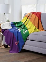 MLB Boston Red Sox Pride Series Silk Touch Sherpa Throw Blanket