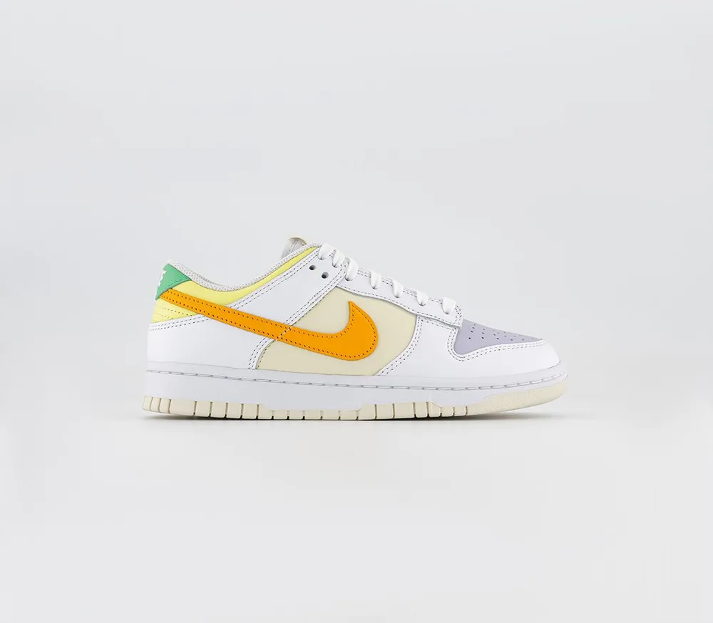 Nike Dunk Low Trainers White Sundial Lt Lemon Twist