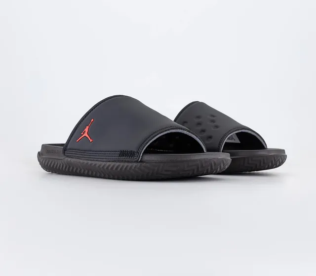 black and red jordan sandals