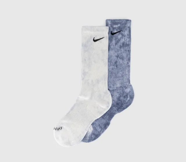 Nike Cushioned Tie Dye Crew Socks 2 Pairs Multi Colour Grey - Clothing &  Accessories