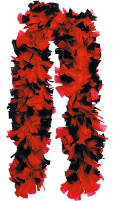 Red & Black Feather Boa Deluxe 72in