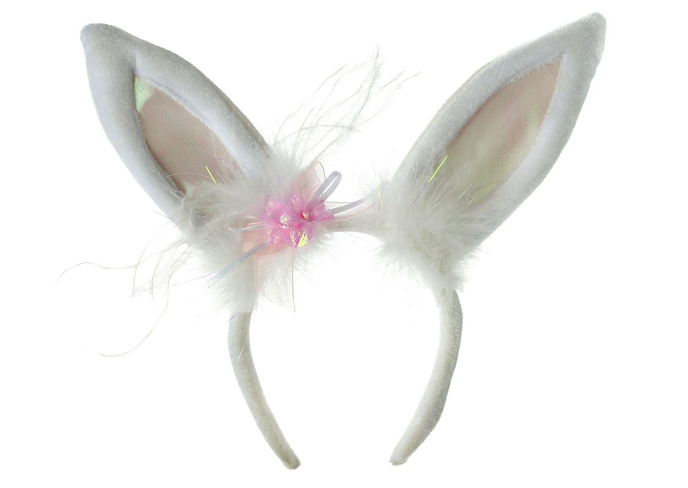 White Marabou Bunny Ears