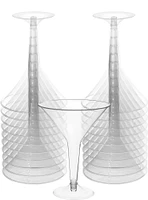 Clear Plastic Martini Glasses, 8oz, 20ct