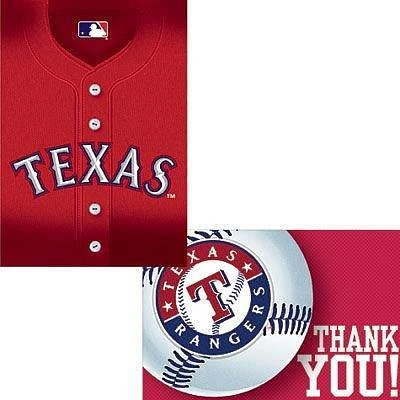 Texas Rangers Invitations & Thank You Notes for 8