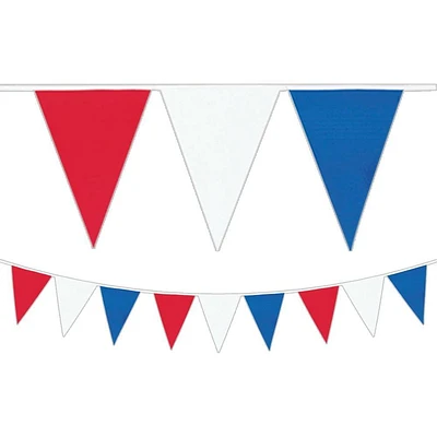 Red, White & Blue Pennant Banner 30ft