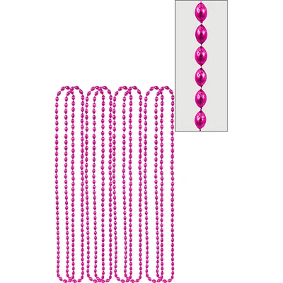 Metallic Pink Bead Necklaces, 8ct