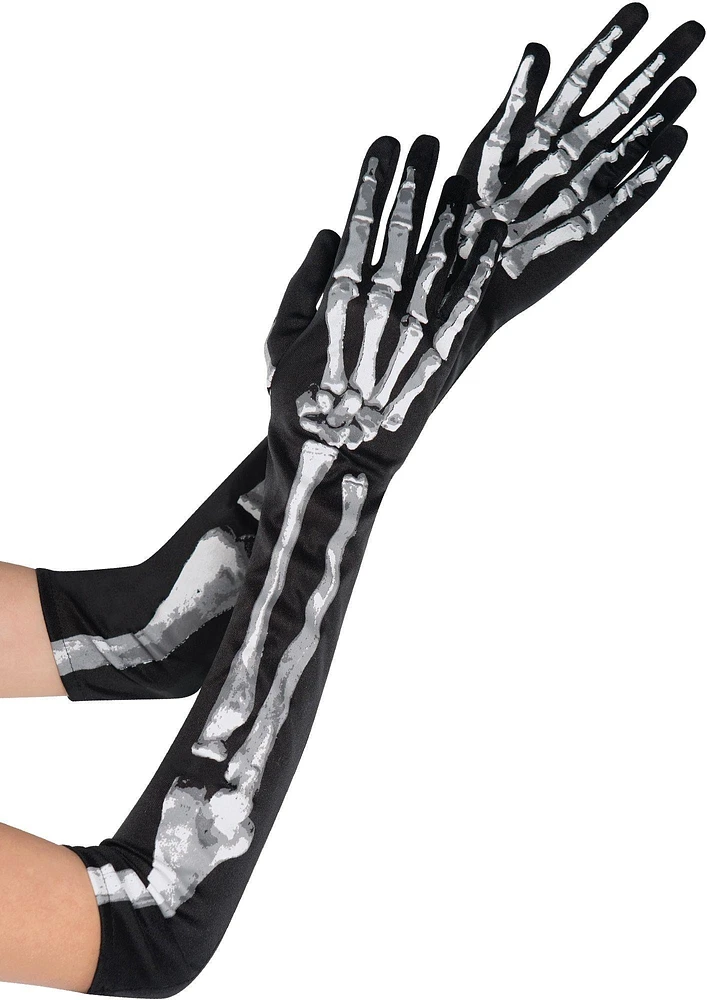 Adult Long Skeleton Gloves