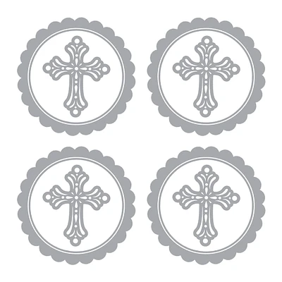 Silver Religious Sticker Labels 20ct