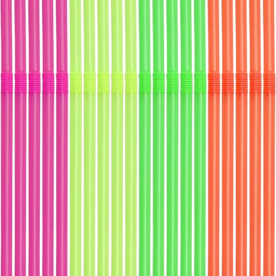 Neon Flexible Straws 200ct